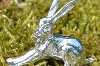 Hare Figurine - Passion & Play. Hand Cast Pewter.