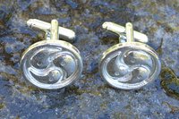 Triskelion Cufflinks – Symbol of Unity and Balance. Hand Cast Pewter.
