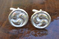 Triskelion Cufflinks – Symbol of Unity and Balance. Hand Cast Pewter.