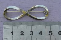Infinity Loop Brooch. Hand Cast Pewter.