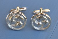 Triskelion Cufflinks – Symbol of Unity and Balance. Hand Cast Pewter.