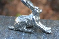 Hare Figurine - Passion & Play. Hand Cast Pewter.