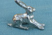 Hare Figurine - Passion & Play. Hand Cast Pewter.