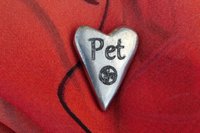 Pet, BDSM Pocket Token – Heart-Shaped Erotic Sub Gift in Hand Cast Pewter.
