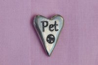 Pet, BDSM Pocket Token – Heart-Shaped Erotic Sub Gift in Hand Cast Pewter.