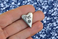 Pet, BDSM Pocket Token – Heart-Shaped Erotic Sub Gift in Hand Cast Pewter.