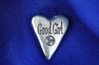 BDSM Good Girl Pocket Token, Erotic Sub Gift. Hand Cast Pewter.
