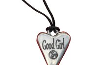 BDSM Good Girl Pendant, Erotic Sub Gift. Adjustable Waxed Cord. Hand Cast Pewter.