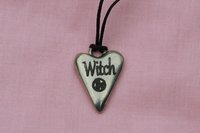 BDSM Witch Pendant, Erotic Sub Gift. Adjustable Waxed Cord. Hand Cast Pewter.