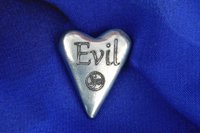 Evil (Méchante), Jeton Érotique BDSM, Accessoires BDSM, Jeton de Soumise, Fait à la Main en Etain, par William Sturt des Etains de Jumilhac
