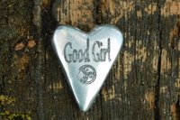 BDSM Good Girl Pocket Token, Erotic Sub Gift. Hand Cast Pewter.