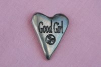 BDSM Good Girl Pocket Token, Erotic Sub Gift. Hand Cast Pewter.