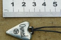 BDSM Owned Pendant, Erotic Sub Gift. Adjustable Waxed Cord. Hand Cast Pewter.