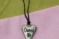 BDSM Owned Pendant, Erotic Sub Gift. Adjustable Waxed Cord. Hand Cast Pewter.
