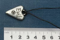 BDSM Evil Pendant, Erotic Sub Gift. Adjustable Waxed Cord. Hand Cast Pewter.