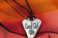 BDSM Good Girl Pendant, Erotic Sub Gift. Adjustable Waxed Cord. Hand Cast Pewter.