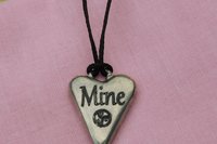 BDSM Mine Pendant, Erotic Sub Gift. Adjustable Waxed Cord. Hand Cast Pewter.