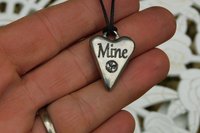 BDSM Mine Pendant, Erotic Sub Gift. Adjustable Waxed Cord. Hand Cast Pewter.