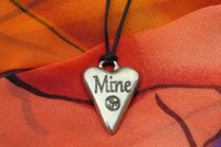 BDSM Mine Pendant, Erotic Sub Gift. Adjustable Waxed Cord. Hand Cast Pewter.
