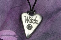 BDSM Witch Pendant, Erotic Sub Gift. Adjustable Waxed Cord. Hand Cast Pewter.
