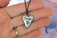 BDSM Truie Pendant, Erotic Sub Gift. Adjustable Waxed Cord. Hand Cast Pewter.