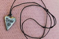 BDSM Truie Pendant, Erotic Sub Gift. Adjustable Waxed Cord. Hand Cast Pewter.