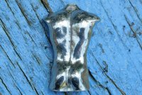 Male Torso Brooch - Front View. Hand Cast Pewter.