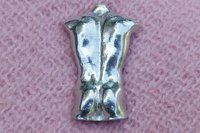 Male Torso Brooch - Front View. Hand Cast Pewter.