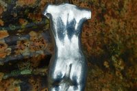 Female Torso. Hand Cast Pewter.