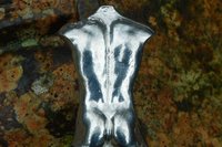 Male Torso with Erection. Hand Cast Pewter.