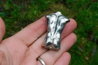 Male Torso with Erection. Hand Cast Pewter.