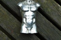Male Torso. Hand Cast Pewter