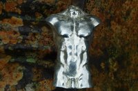 Male Torso. Hand Cast Pewter