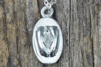 Vulva Pendant Necklace – Erotic Jewelry. Hand Cast Pewter.