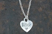 BDSM Bitch Pendant. Hand Cast Pewter. 