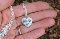BDSM Bitch Pendant. Hand Cast Pewter. 