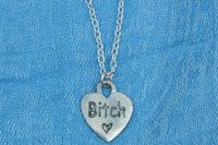 BDSM Bitch Pendant. Hand Cast Pewter. 