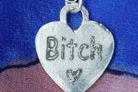 BDSM Bitch Pendant. Hand Cast Pewter. 