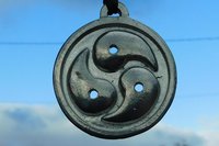 BDSM Triskelion Pendant on Adjustable Cord. Hand Cast Pewter.
