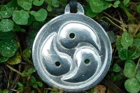 BDSM Triskelion Pendant on Adjustable Cord. Hand Cast Pewter.
