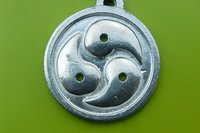 BDSM Triskelion Pendant on Adjustable Cord. Hand Cast Pewter.