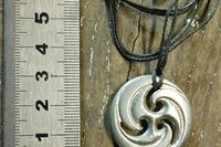 BDSM Triskele Pendant – Adjustable Cord. Hand Cast Pewter.