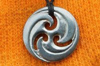 BDSM Triskele Pendant – Adjustable Cord. Hand Cast Pewter.