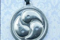 BDSM Triskelion Pendant on Adjustable Cord. Hand Cast Pewter.
