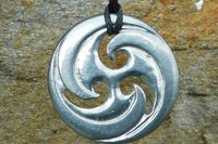 BDSM Triskele Pendant – Adjustable Cord. Hand Cast Pewter.