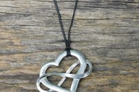 Heart and Infinity Pendant – Eternal Love Symbol. Hand Cast Pewter