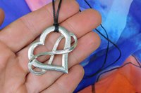 Heart and Infinity Pendant – Eternal Love Symbol. Hand Cast Pewter