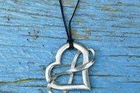 Heart and Infinity Pendant – Eternal Love Symbol. Hand Cast Pewter