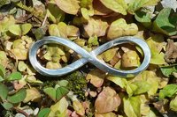 Infinity Loop Brooch. Hand Cast Pewter.