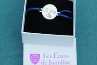 Bracelet en étain pour les noces de 10 Ans (noces d'étain); Gravure "10 Ans"; taille et couleur personnalisables